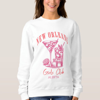 new orleans bachelorette cocktail pink sweatshirt