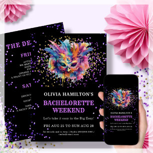 New Orleans Bachelorette Itinerary Weekend Invitation