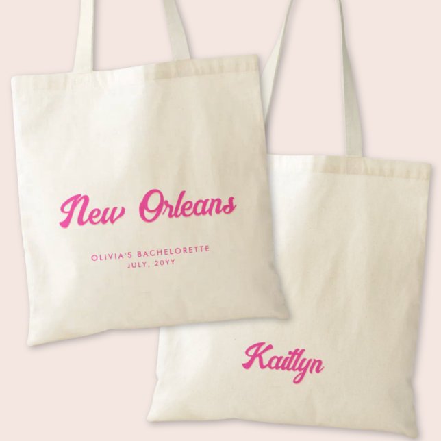New Orleans Bachelorette Party Personalised Tote Bag (New Orleans Bachelorette Party Tote Bag)