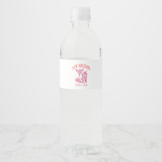 new orleans bachelorette pink french quarter water bottle label