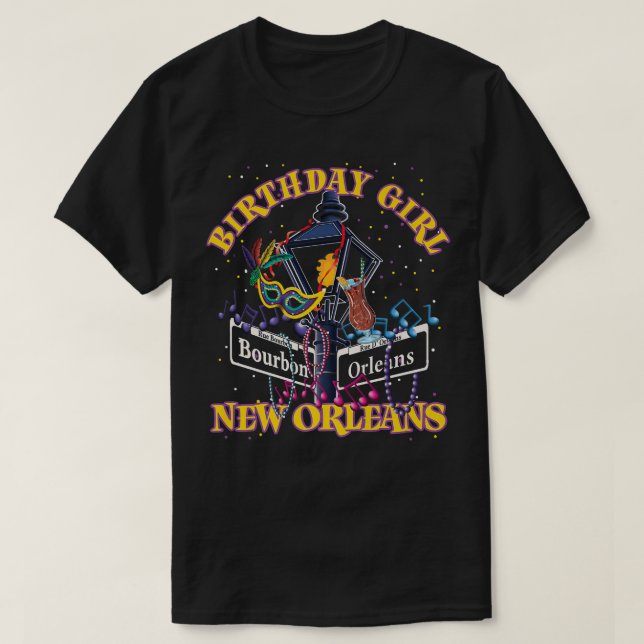 New Orleans Birthday Girl French Quarter Girls Tri T-Shirt (Design Front)