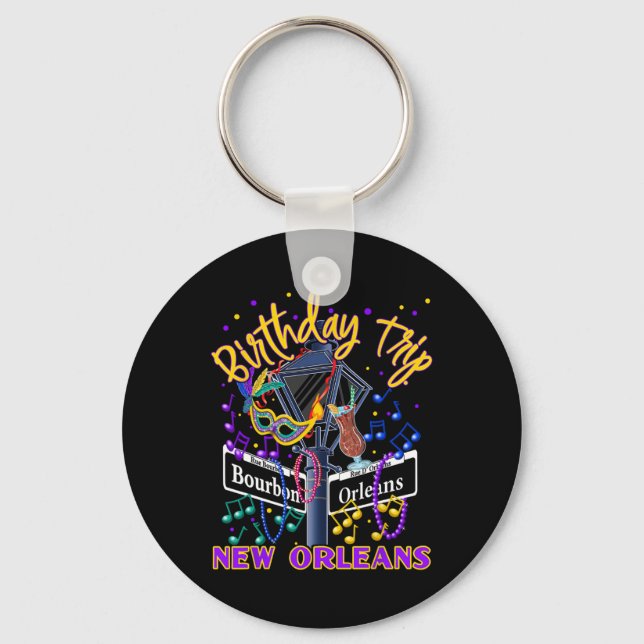 New Orleans Birthday Trip French Quarter Girls Tri Key Ring (Front)