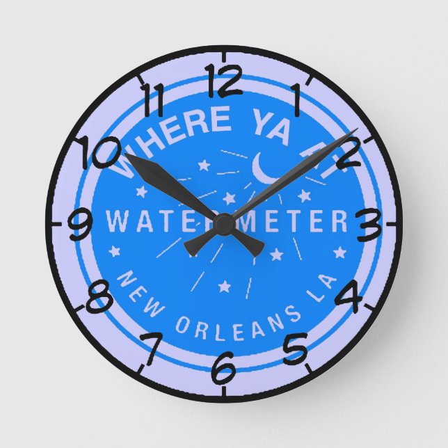 New Orleans  Blue Water Metre Clock (Front)