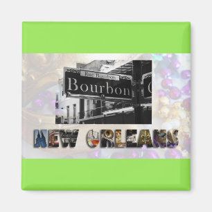 New Orleans Bourbon Street Beads NOLA Magnet