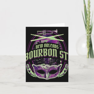 New Orleans Bourbon Street Mardi Gras French Quart Card