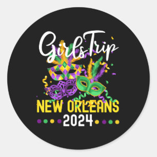 New Orleans Bychelorette Party Mask Mardi Gras Gir Classic Round Sticker