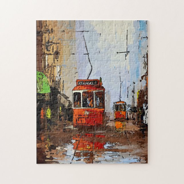 New Orleans Canal St Streetcars Jigsaw Puzzle (Vertical)