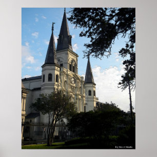 New Orleans Cathedral, 3D Style Poster