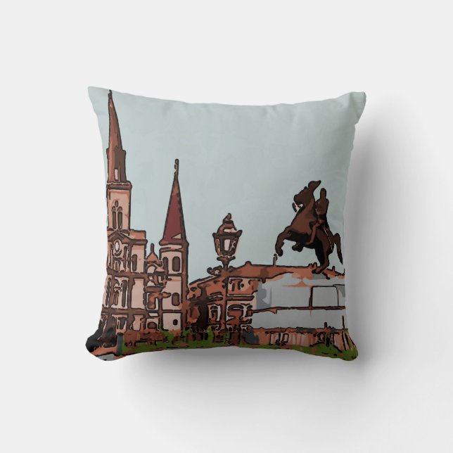 New Orleans Cathedral,  Jackson Square Cushion (Front)