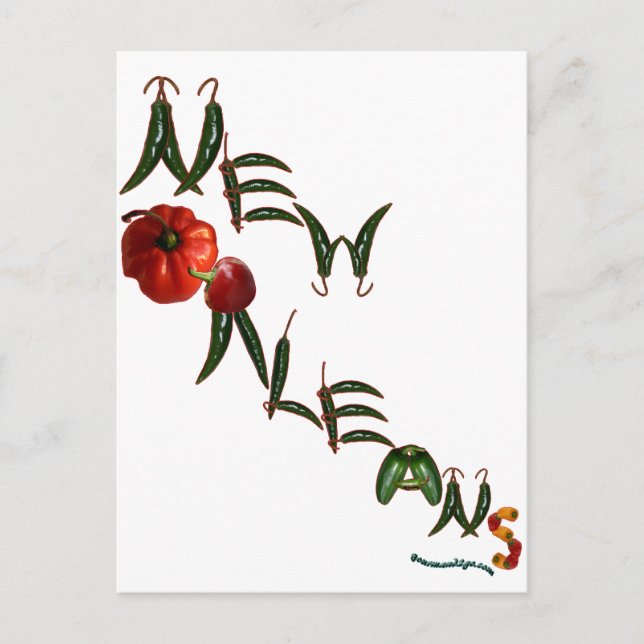 New Orleans Chilli Peppers Postcard (Front)