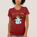 New Orleans Christmas Snowman, personalise T-Shirt<br><div class="desc">New Orleans Christmas Snowman,  Famous flying snowman can be personalised on the web. Add Text</div>