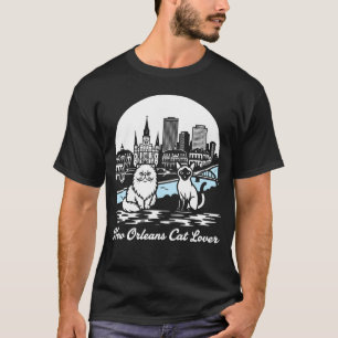 New Orleans City Louisiana Cat Lover T-Shirt