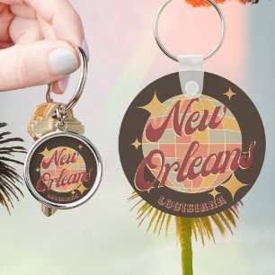 New Orleans City Louisiana Retro Vintage Key Ring