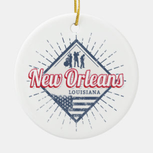 New Orleans City Louisiana United States Vintage Ceramic Tree Decoration