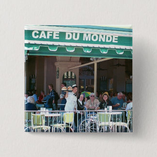 New Orleans Coffee and Beignets 15 Cm Square Badge
