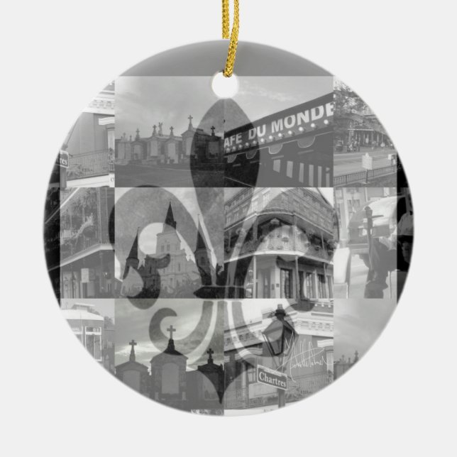 New Orleans Collage v.2 [Ornament] Ceramic Tree Decoration (Front)