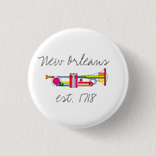 "New Orleans" Cool Jazz Trumpet 3 Cm Round Badge