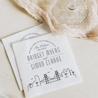 New Orleans Deco Skyline | Wedding Event Napkins