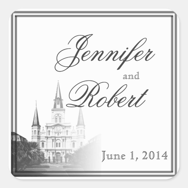 New Orleans Destination Wedding Envelope Seal (Front)
