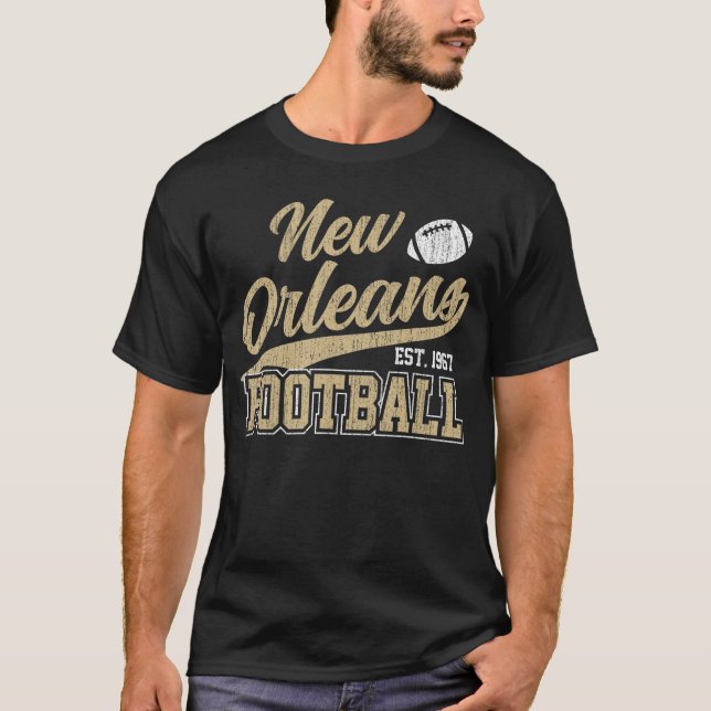 New Orleans Distressed Footballeam Fan Sports retr T-Shirt (Front)