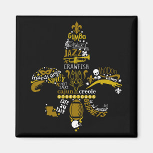 New Orleans Fleur-de-lis Southern Life Men Women  Magnet