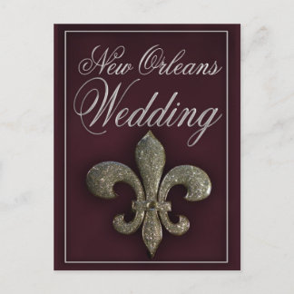 New Orleans fleur-de-lis wedding Postcard