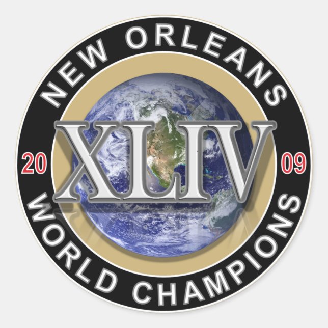 New Orleans Football World Champions 2009 Stickers (Front)