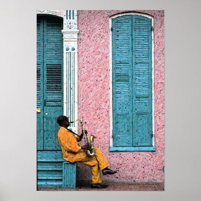 New Orleans French Quarter Blues Poster Print (Front)