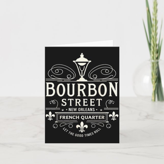 New Orleans French Quarter Bourbon Street Louisian Card (Front)