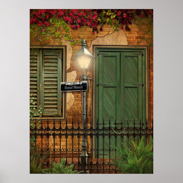New Orleans French Quarter Brick & Stucco Poster (Front)