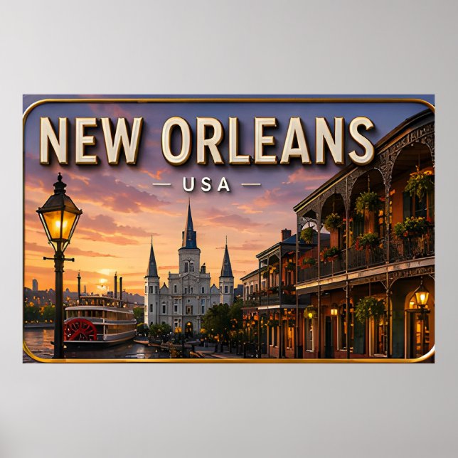 New Orleans French Quarter Evening Wall Decor (Front)