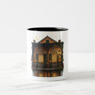 New Orleans French Quarter Halloween Two-Tone Coffee Mug