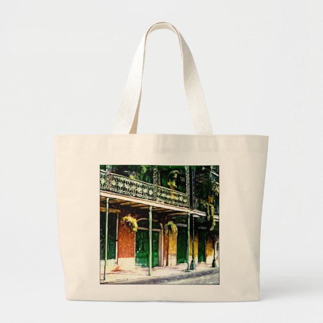 NEW ORLEANS FRENCH QUARTER LARGE TOTE BAG (Front)