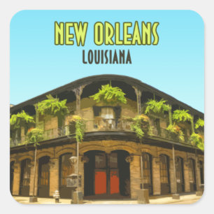 New Orleans French Quarter Louisiana Square Sticker