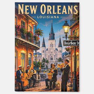 🎷 New Orleans French Quarter Street Views Magnet
