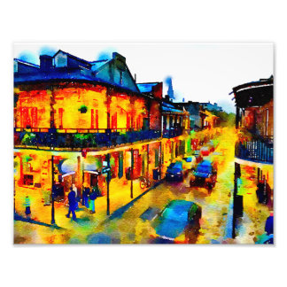 New Orleans, French Quarter, Watercolor Photo Print