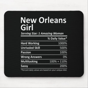 New Orleans Girl La Louisiana Funny City Home Root Mouse Pad