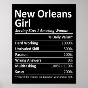 New Orleans Girl La Louisiana Funny City Home Root Poster