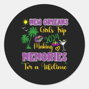 New Orleans Girls Trip Women Vacation Mardi Gras P Classic Round Sticker
