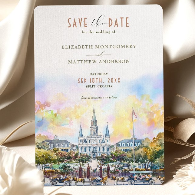 New Orleans Jackson Square Save the Date Invitation (Creator Uploaded)