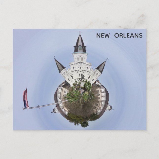 New Orleans Jackson Square Unique Panorama Photo Postcard (Front)
