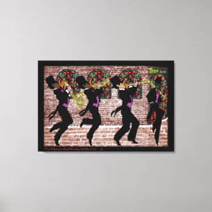 New Orleans Jazz Band Marching Past Bar Louie Canvas Print