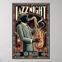 New Orleans Jazz Night – Vintage Art 