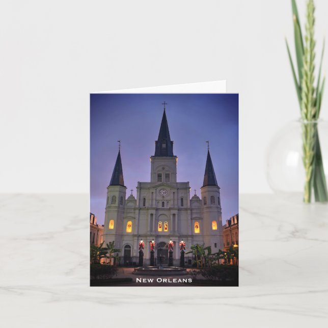 New Orleans, LA Cathedral Basilica, Jackson Square Card (Front)