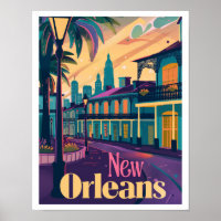 New Orleans LA French Quarter Vintage Travel