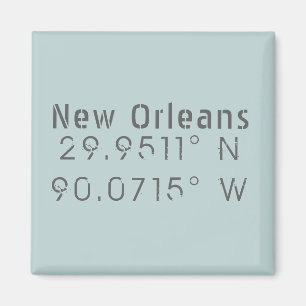 New Orleans Latitude & Longitude Magnet
