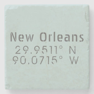 New Orleans Latitude Longitude Stone Coaster