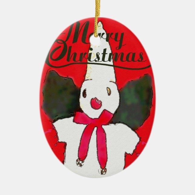 New Orleans Little Snowman Ceramic Tree Decoration (Front)