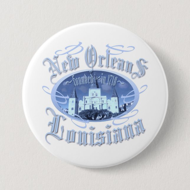 New Orleans Louisiana 7.5 Cm Round Badge (Front)
