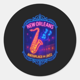New Orleans, Louisiana, Birthplace Of Jazz  Classic Round Sticker